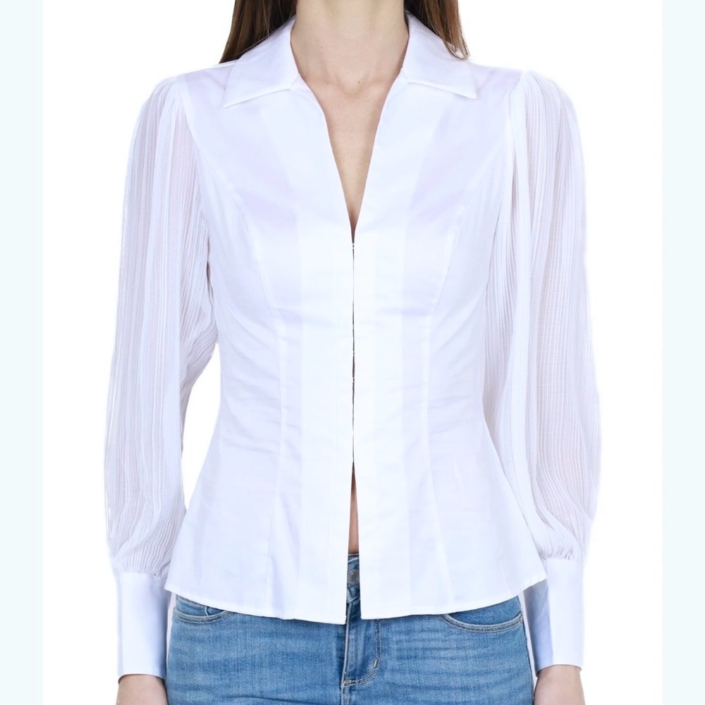 NWT Guess Cotton Button-Up Shirt - Picture 3 of 14